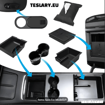Tesla Model 3 / Y Accessories 6 Piece Organiser Package 6 - 1 KIT - TESLARY Tesla Shop Accessories Europe Nederlands Dublin Cork Ireland Deutschland Espana Alicante France Italia