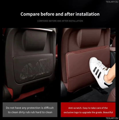Tesla Model 3 / Y Anti Kick Protection PU Leather Cover with Model Logo - TESLARY Tesla Shop Accessories Europe Nederlands Ireland Deutschland Espana Alicante France Italia
