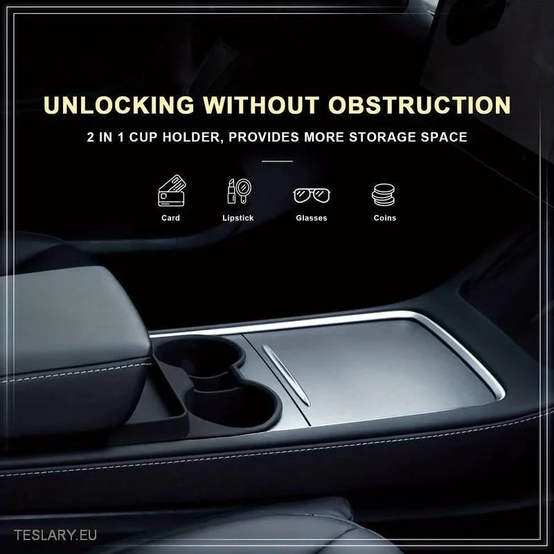 Tesla Model 3/Y Black Silicone Cup Holder & Storage - Tesla Shop Europe - TESLARY.IE Ireland - France boutique- Deutschland Geschäft- España comercio - Nederland winkel- TESLARY.IE