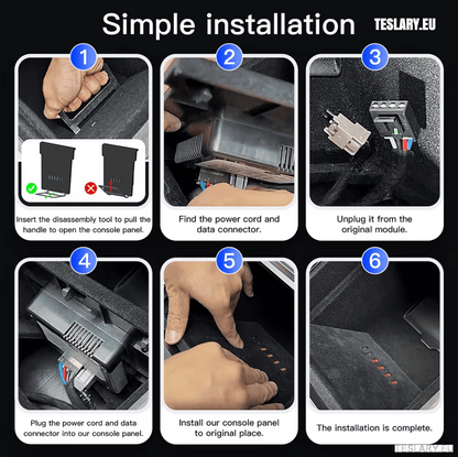 Tesla Model 3 / Y Centre Console Data Storage & USB Expansion Upgrade Panel - TESLARY Tesla Shop Accessories Europe Nederlands Dublin Cork Ireland Deutschland Espana Alicante France Italia