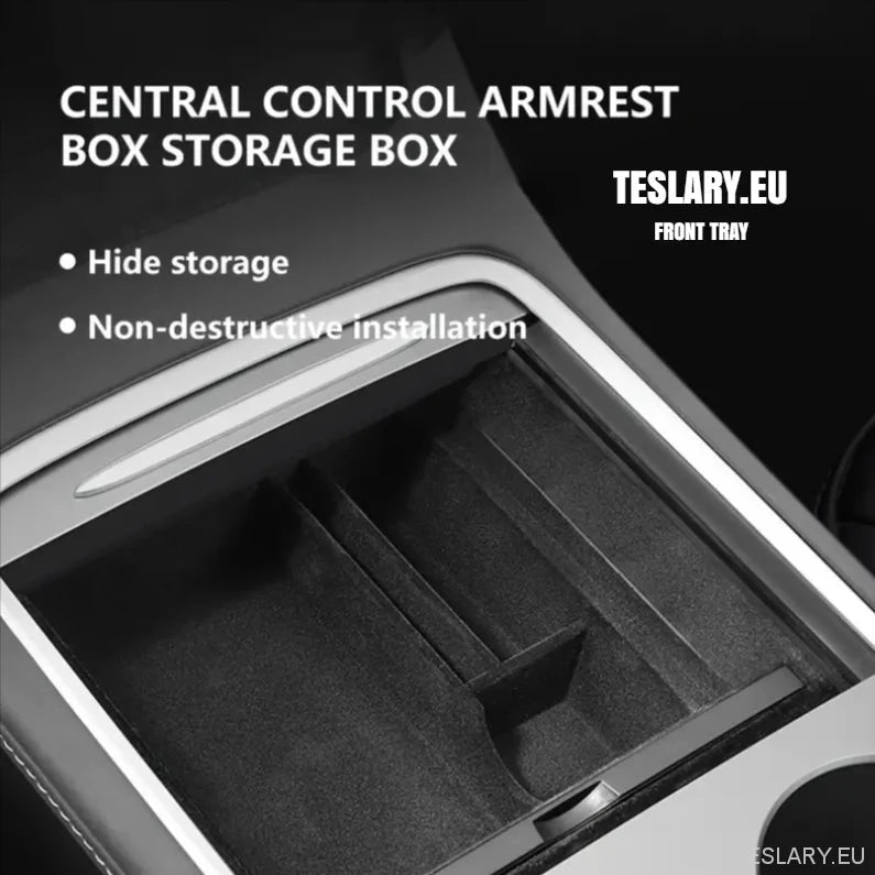 Tesla Model 3 / Y Centre Console Front Organiser Tray Flocked - TESLARY Tesla Shop Accessories Europe Nederlands Ireland Deutschland Espana Alicante France Italia