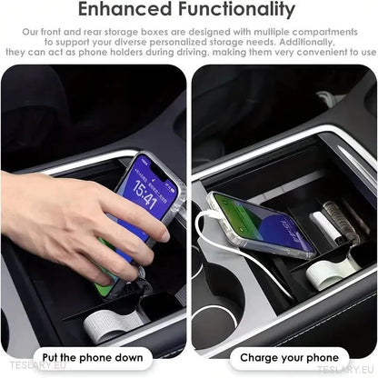Tesla Model 3 / Y Centre Console Rear Organiser Trays Front & Rear Option - TESLARY Tesla Shop Accessories Europe Nederlands Ireland Deutschland Espana Alicante France Italia