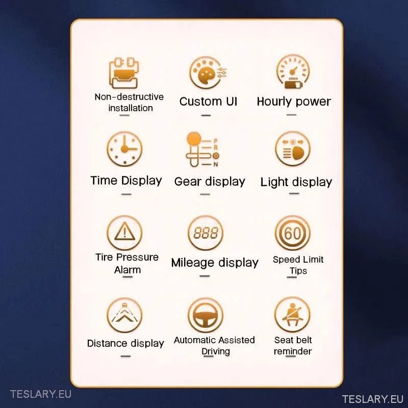 Tesla 3/Y Dash Instrument Panel 3.54" Round LED Screen -TESLARY.IE Tesla Shop Europe