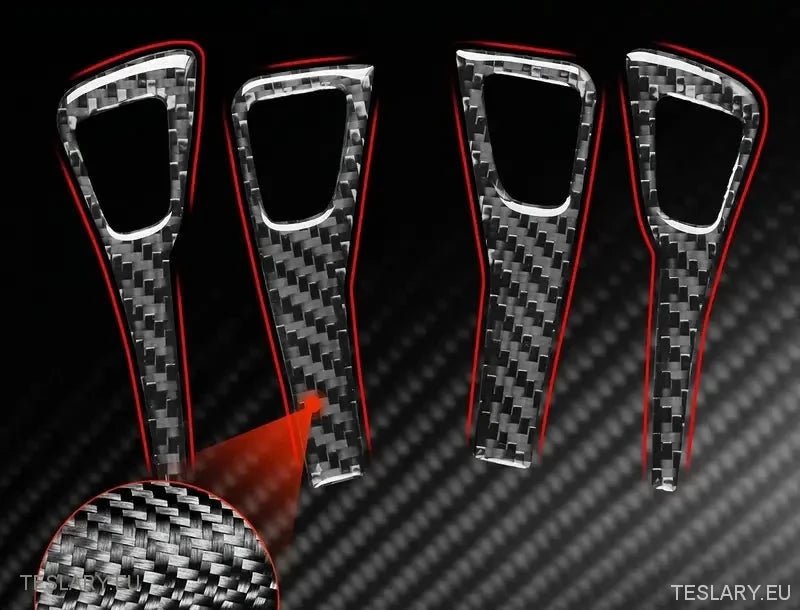 Tesla Model 3 / Y Door Lock Carbon Fiber Style Trim Covers Interior - TESLARY Tesla Shop Accessories Europe Nederlands Ireland Deutschland Espana Alicante France Italia