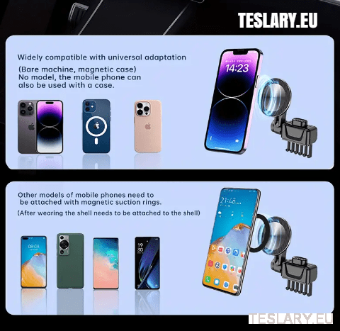 Tesla Model 3 / Y Magnetic Phone Holder 360 Degrees. - TESLARY Tesla Shop Accessories Europe Nederlands Dublin Cork Ireland Deutschland Espana Alicante France Italia