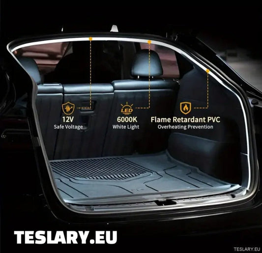 TESLA MODEL 3 Y JUNIPER HIGHLAND TRUNK LED LIGHT AUTO SENSING TESLARY.EU EUROPE IRELAND FAST DELIVERY IRELAND NEDERLANDS DEUTSCHLAND ESPANA ALICANTE MADRID BARCELONA PARIS AMSTERDAM ROTHERDAM UTRECHT ACCESSORIES DHL QUICK SHOP UNITED KINGDOM TESLARY.IE TE