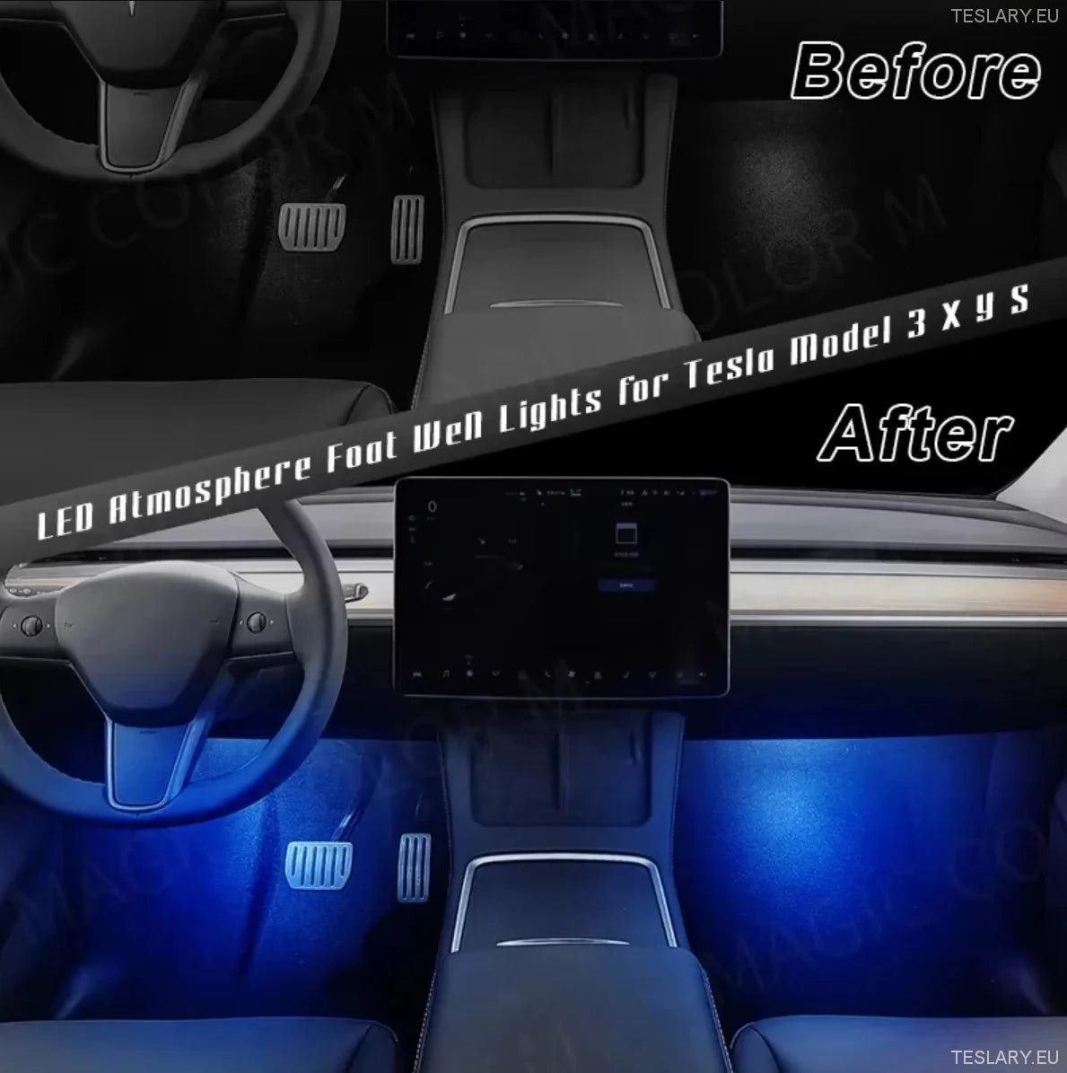 Tesla Model 3 / Y / S / X Footwell Ultra Bright Interior Lights ( 2 Packs ) - TESLARY Tesla Shop Accessories Europe Nederlands Ireland Deutschland Espana Alicante France Italia