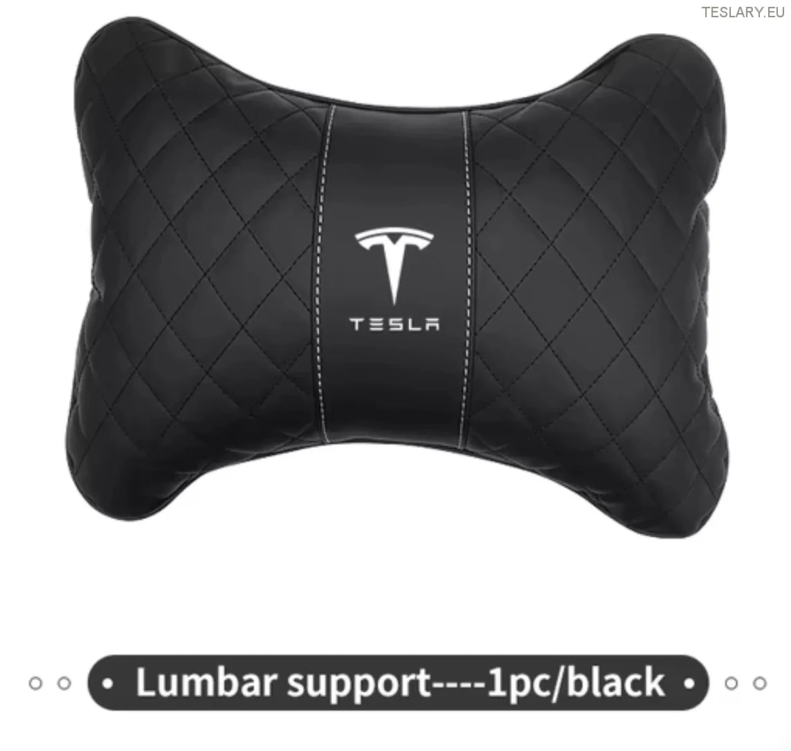 Tesla Model 3 Y S X Neck Pillow & Back Support Cushion with Logo ( BLACK )