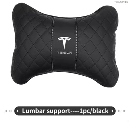 Tesla Model 3 Y S X Neck Pillow & Back Support Cushion with Logo ( BLACK )