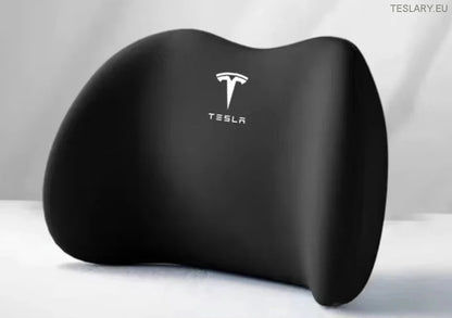 Tesla Model 3 Y S X Neck Pillow & Lumbar Support Cushion with Logo ( BLACK )