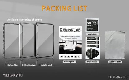Tesla Model 3 / Y Tempered Glass Screen Protector with Carbon Fibre Edge - TESLARY Tesla Shop Accessories Europe Nederlands Ireland Deutschland Espana Alicante France Italia