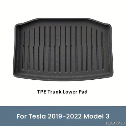Tesla Model 3 / Y TPE Front & Rear Cargo Mats for Frunk and Trunk - TESLARY Tesla Shop Accessories Europe Nederlands Dublin Cork Ireland Deutschland Espana Alicante France Italia