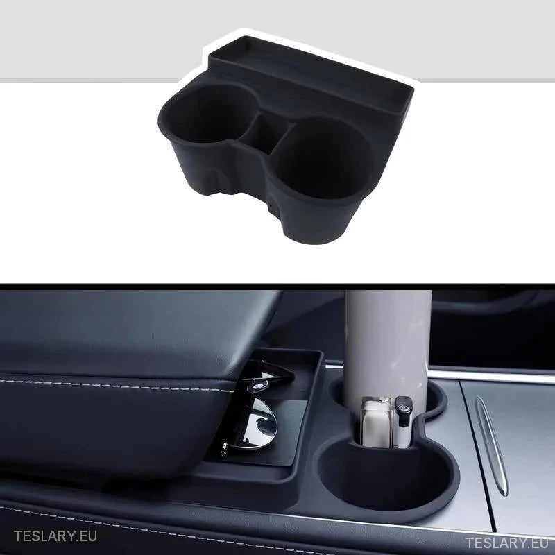 Tesla Model 3/Y Black Silicone Cup Holder & Storage - Tesla Shop Europe - TESLARY.IE Ireland - France boutique- Deutschland Geschäft- España comercio - Nederland winkel- TESLARY.IE