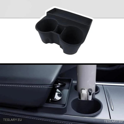Tesla Model 3/Y Black Silicone Cup Holder & Storage - Tesla Shop Europe - TESLARY.IE Ireland - France boutique- Deutschland Geschäft- España comercio - Nederland winkel- TESLARY.IE