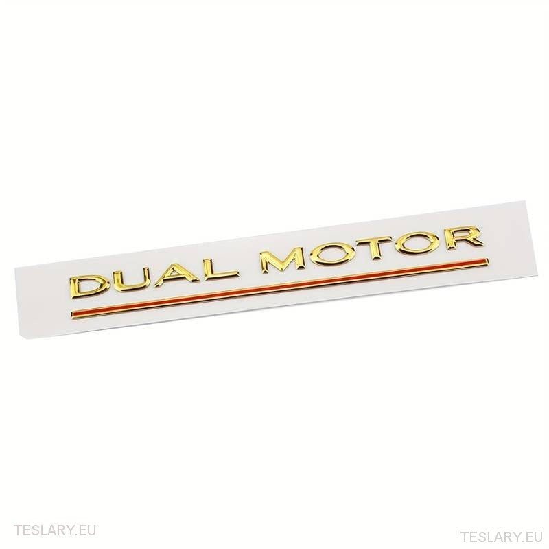 Tesla Model 3/Y Dual Motor Logo Emblem Black , Red , Chrome , Gold - TESLARY Tesla Shop Accessories Europe Nederlands Ireland Deutschland Espana Alicante France Italia