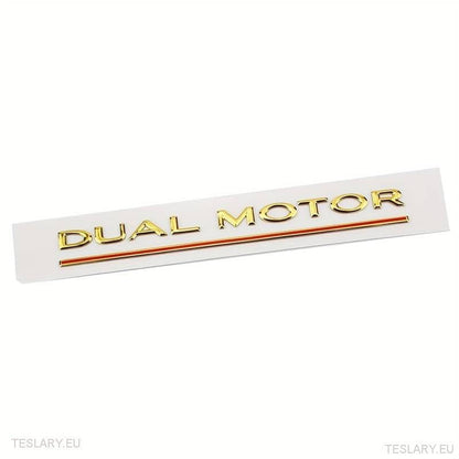 Tesla Model 3/Y Dual Motor Logo Emblem Black , Red , Chrome , Gold - TESLARY Tesla Shop Accessories Europe Nederlands Ireland Deutschland Espana Alicante France Italia