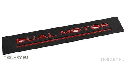 Tesla Model 3/Y Dual Motor Logo Emblem Black , Red , Chrome , Gold - TESLARY Tesla Shop Accessories Europe Nederlands Ireland Deutschland Espana Alicante France Italia