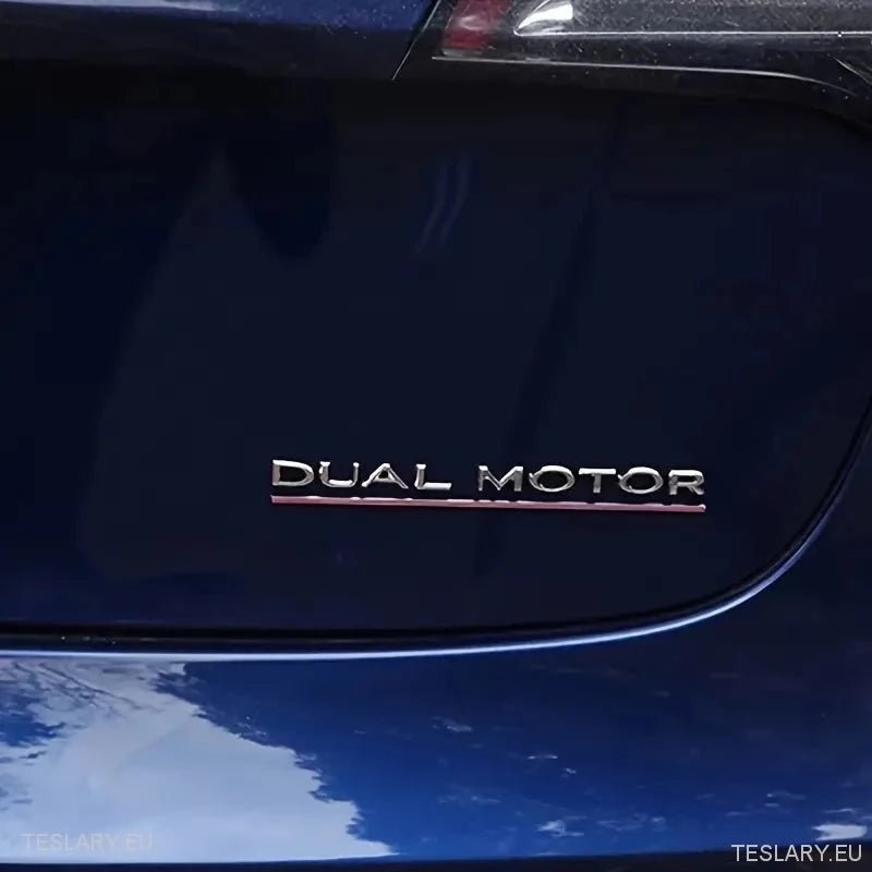 Tesla Model 3/Y Dual Motor Logo Emblem - Tesla Shop Europe - TESLARY.IE Ireland - France boutique- Deutschland Geschäft- España comercio - Nederland winkel- TESLARY.IE