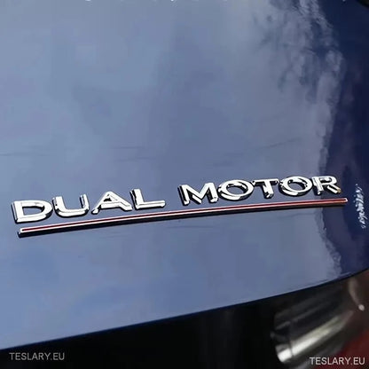Tesla Model 3/Y Dual Motor Logo Emblem - Tesla Shop Europe - TESLARY.IE Ireland - France boutique- Deutschland Geschäft- España comercio - Nederland winkel- TESLARY.IE