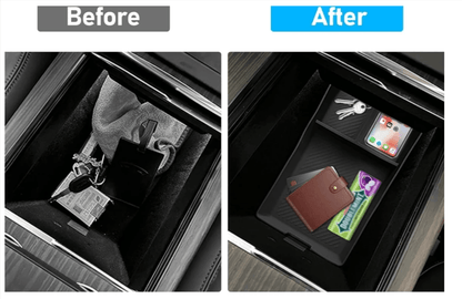 TESLA Model S / X 2022 - 2025 Centre Console Lower Cushion Tray Black - TESLARY Tesla Shop Accessories Europe Nederlands Dublin Cork Ireland Deutschland Espana Alicante France Italia