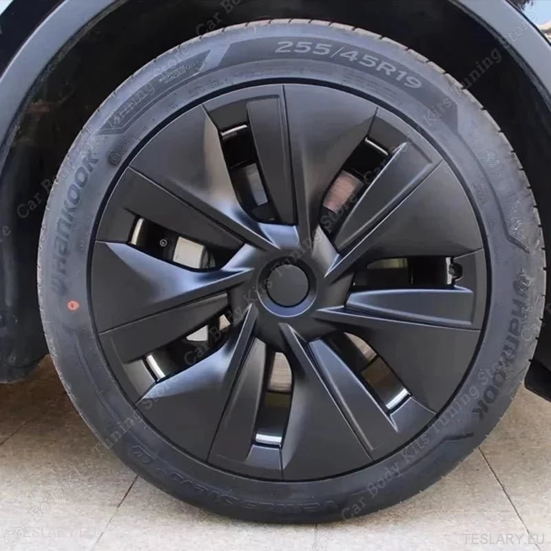 TESLA MODEL Y 19" PERFORMANCE FULL COVER WHEEL HUBS - TESLARY Tesla Shop Accessories Europe Nederlands Ireland Deutschland Espana Alicante France Italia