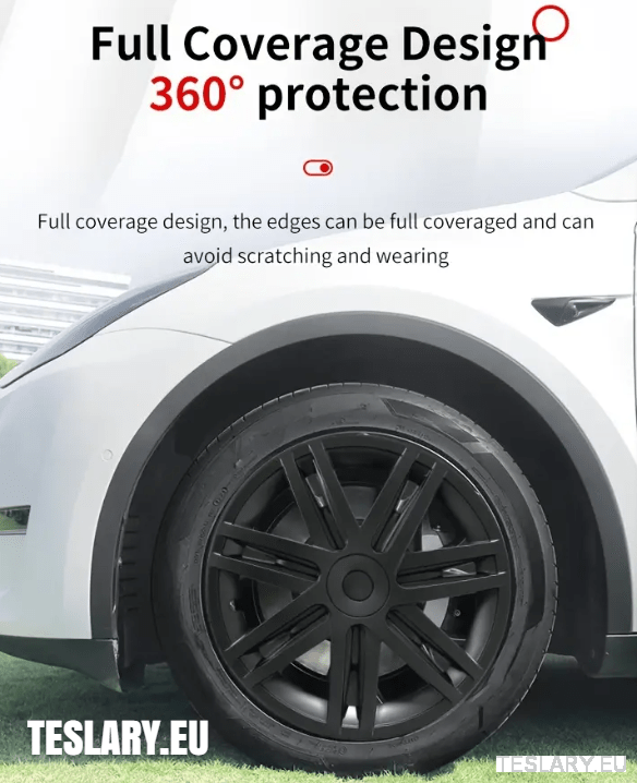 TESLA MODEL Y 19" UNIQUE S3 FULL COVER WHEEL HUBS STAR STYLE - TESLARY Tesla Shop Accessories Europe Nederlands Dublin Cork Ireland Deutschland Espana Alicante France Italia