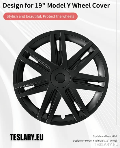 TESLA MODEL Y 19" UNIQUE S3 FULL COVER WHEEL HUBS STAR STYLE - TESLARY Tesla Shop Accessories Europe Nederlands Dublin Cork Ireland Deutschland Espana Alicante France Italia
