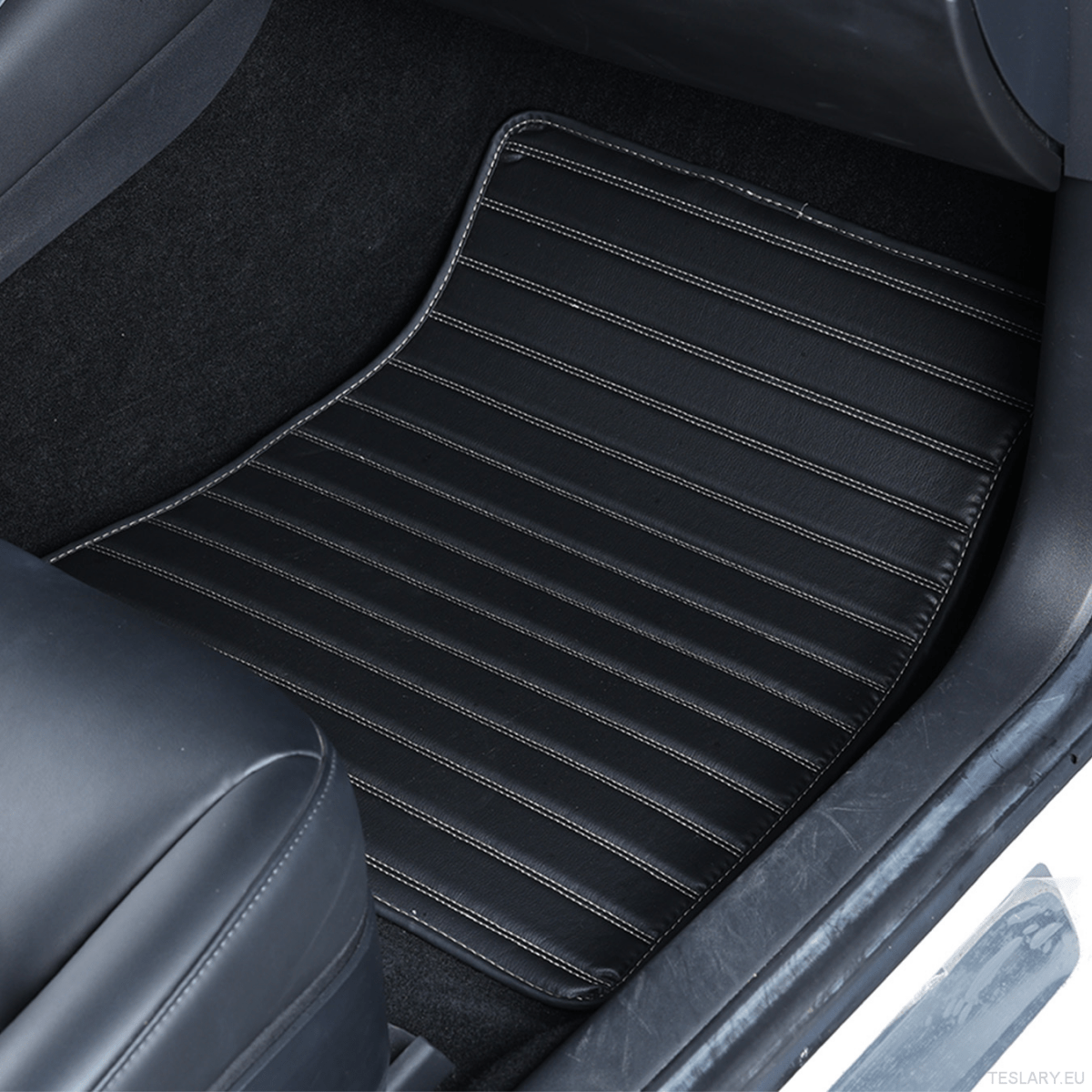 Tesla Model Y 2019 - 2025 Right - Hand Drive Car Mats, Three - Layer PVC Stripe Design, Luxury & Durable Floor Mat Accessories for Car Interior - TESLARY Tesla Shop Accessories Europe Nederlands Dublin Cork Ireland Deutschland Espana Alicante France Italia