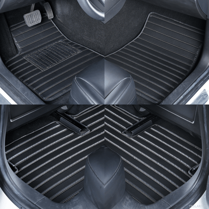 Tesla Model Y 2019 - 2025 Right - Hand Drive Car Mats, Three - Layer PVC Stripe Design, Luxury & Durable Floor Mat Accessories for Car Interior - TESLARY Tesla Shop Accessories Europe Nederlands Dublin Cork Ireland Deutschland Espana Alicante France Italia