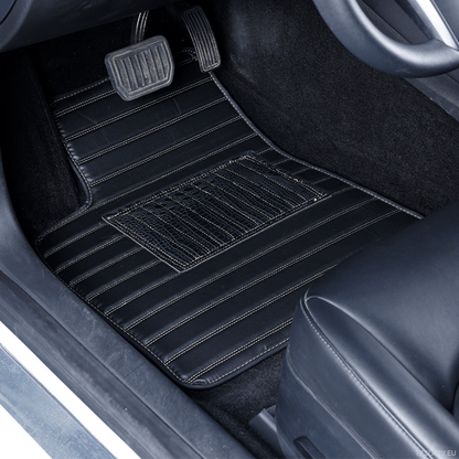 Tesla Model Y 2019 - 2025 Right - Hand Drive Car Mats, Three - Layer PVC Stripe Design, Luxury & Durable Floor Mat Accessories for Car Interior - TESLARY Tesla Shop Accessories Europe Nederlands Dublin Cork Ireland Deutschland Espana Alicante France Italia