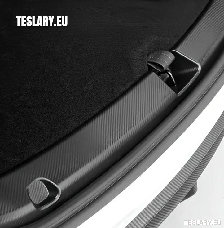 Tesla Model Y 2021 - 2024 ABS Trunk Protector Guard Carbon Fiber Style - TESLARY Tesla Shop Accessories Europe Nederlands Dublin Cork Ireland Deutschland Espana Alicante France Italia