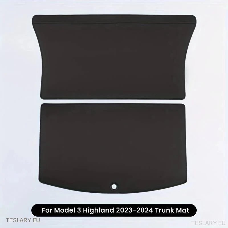 Tesla Model Y / 3 PU Leather Trunk Mats / Cargo Liners - Tesla Shop Europe - TESLARY.IE Ireland - France boutique- Deutschland Geschäft- España comercio - Nederland winkel- TESLARY.IE