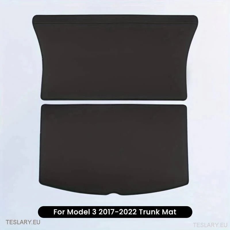Tesla Model Y / 3 PU Leather Trunk Mats / Cargo Liners - Tesla Shop Europe - TESLARY.IE Ireland - France boutique- Deutschland Geschäft- España comercio - Nederland winkel- TESLARY.IE