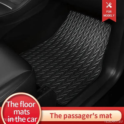 Tesla Model Y Custom PU Leather Floor Mats ( LEFT HAND DRIVE ) - TESLARY Tesla Shop Accessories Europe Nederlands Ireland Deutschland Espana Alicante France Italia
