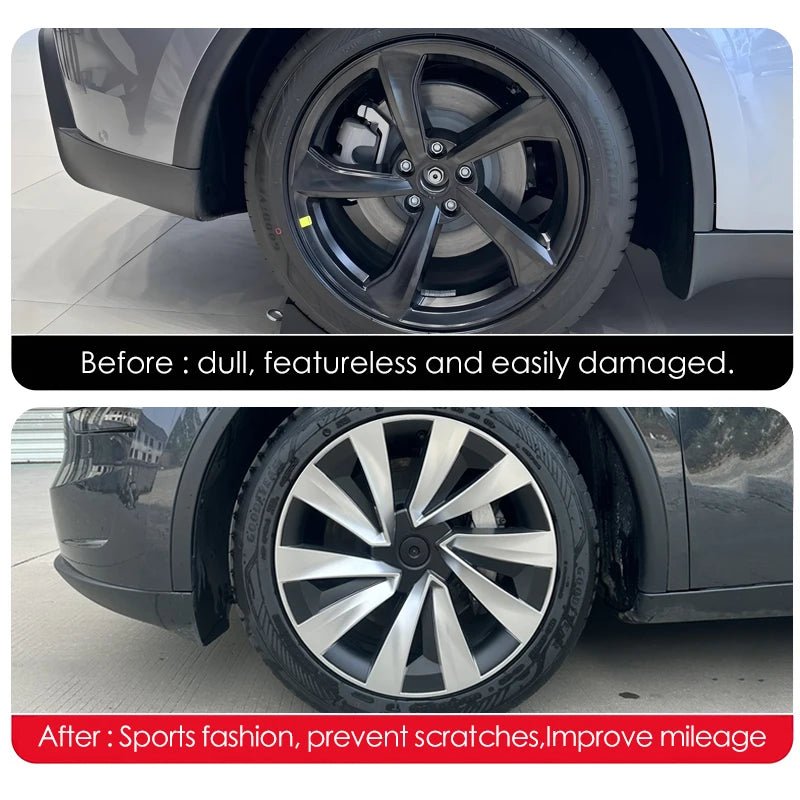 Tesla Model Y Juniper 19" Performance Wheel Covers Free Delivery Black Silver Europe Ireland Espana Nederlands Belfast Duetschland TESLARY.EU