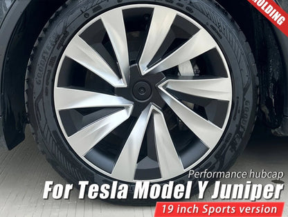 Tesla Model Y Juniper 19" Performance Wheel Covers Free Delivery Black Silver Europe Ireland Espana Nederlands Belfast Duetschland TESLARY.EU