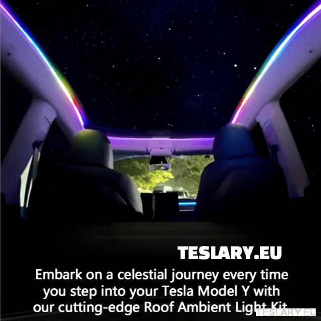 Tesla Model Y Led Ambient Roof Lighting - TESLARY Tesla Shop Accessories Europe Nederlands Dublin Cork Ireland Deutschland Espana Alicante France Italia