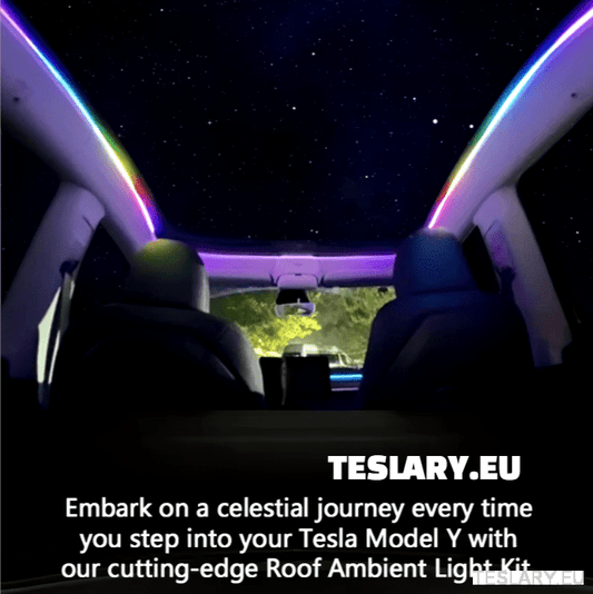 Tesla Model Y Led Ambient Roof Lighting - TESLARY Tesla Shop Accessories Europe Nederlands Dublin Cork Ireland Deutschland Espana Alicante France Italia