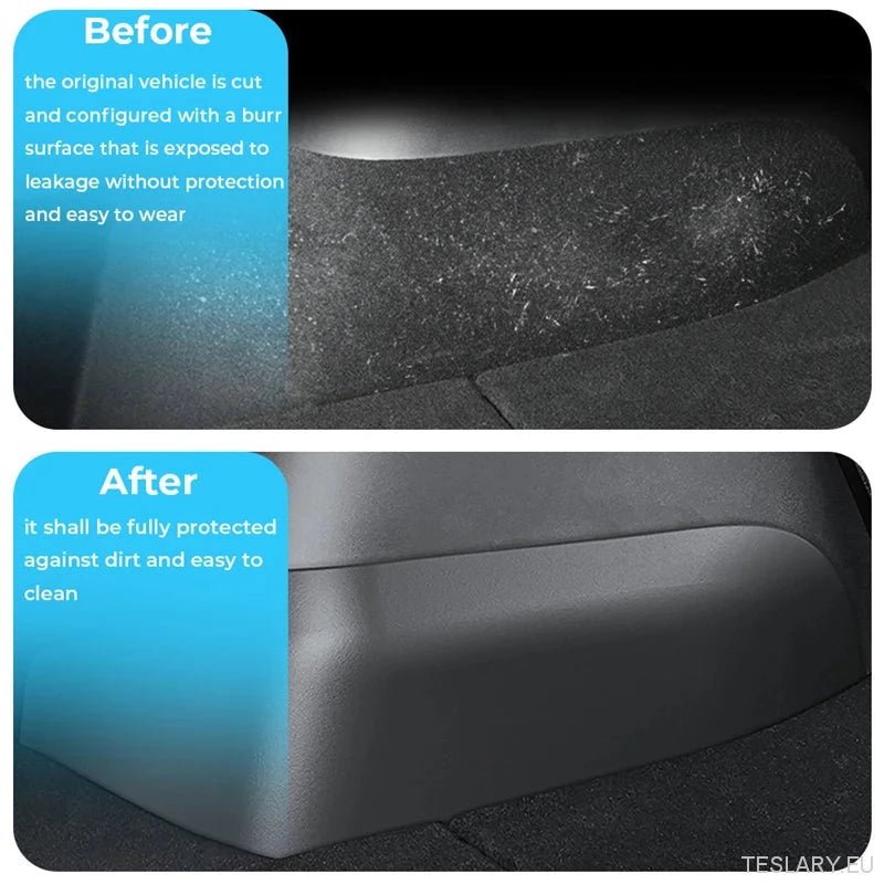 Tesla Model Y Rear Trunk Side Guards - Premium TPE Protection - TESLARY Tesla Shop Accessories Europe Nederlands Ireland Deutschland Espana Alicante France Italia