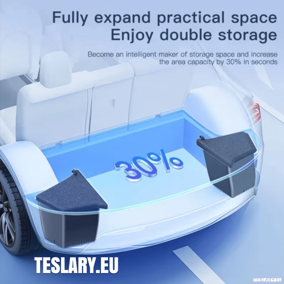Tesla Model Y Trunk Organiser Side Pockets with Lids ( 2 ) - TESLARY Tesla Shop Accessories Europe Nederlands Dublin Cork Ireland Deutschland Espana Alicante France Italia
