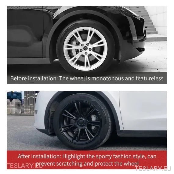 Tesla Y 19" Sport Gemini Style Wheel Cover in Black - Tesla Shop Europe - TESLARY.IE Ireland - France boutique- Deutschland Geschäft- España comercio - Nederland winkel- TESLARY.IE