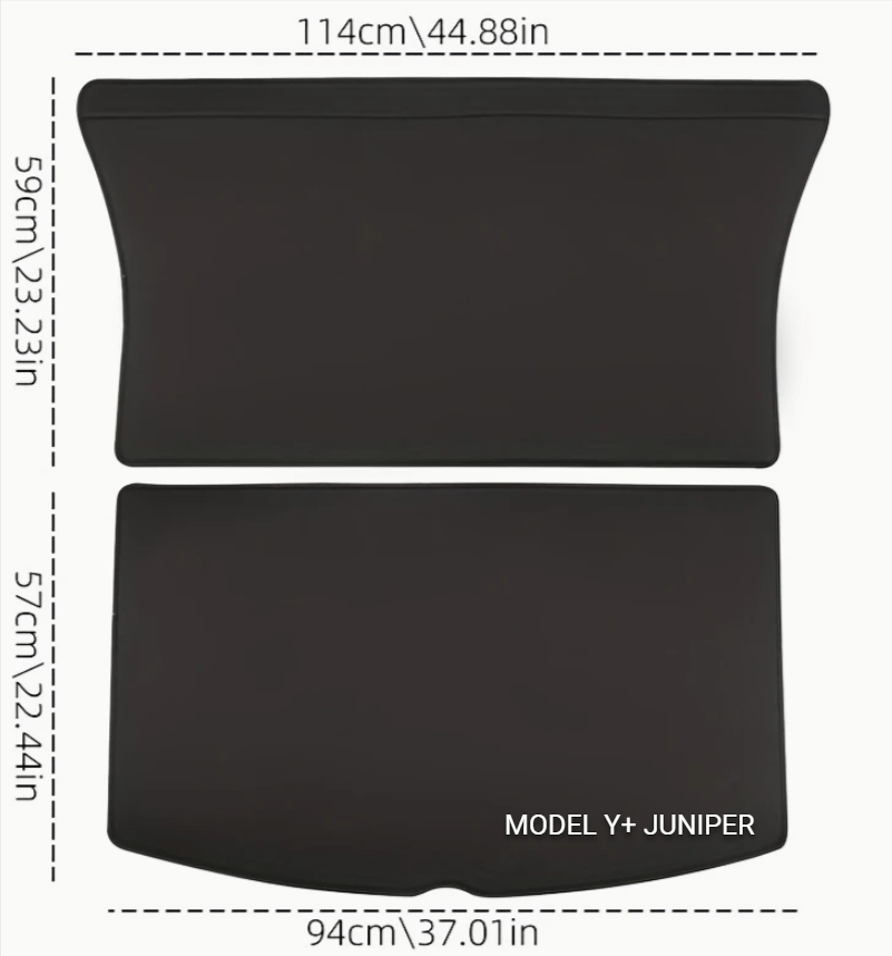 Tesla Model Y / Y+ Juniper/ 3 / 3+ Highland PU Leather Trunk Mats / Cargo Liners - TESLARY Tesla Shop Accessories Europe Nederlands Dublin Cork Ireland Deutschland Espana Alicante France Italia