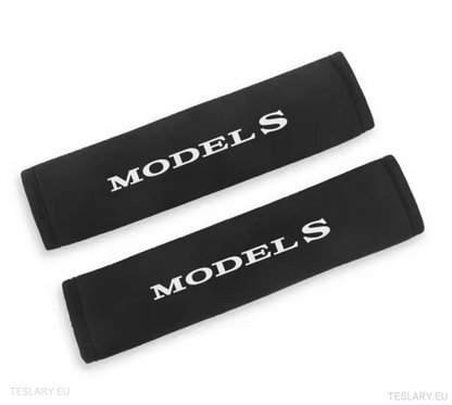 Tesla Seat Belt Shoulder Protector with Logo ( 2 Pieces ) - TESLARY Tesla Shop Accessories Europe Nederlands Dublin Cork Ireland Deutschland Espana Alicante France Italia