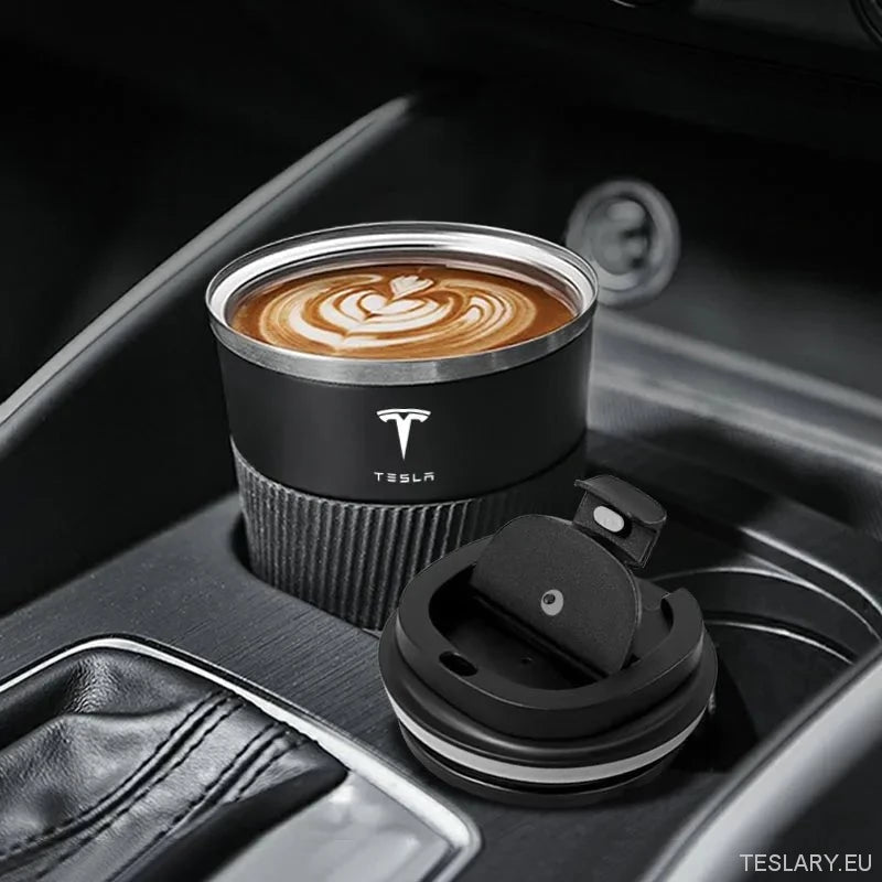 Tesla Series Stainless Steel Thermal Mug with Tesla Logo - TESLARY Tesla Shop Accessories Europe Nederlands Ireland Deutschland Espana Alicante France Italia