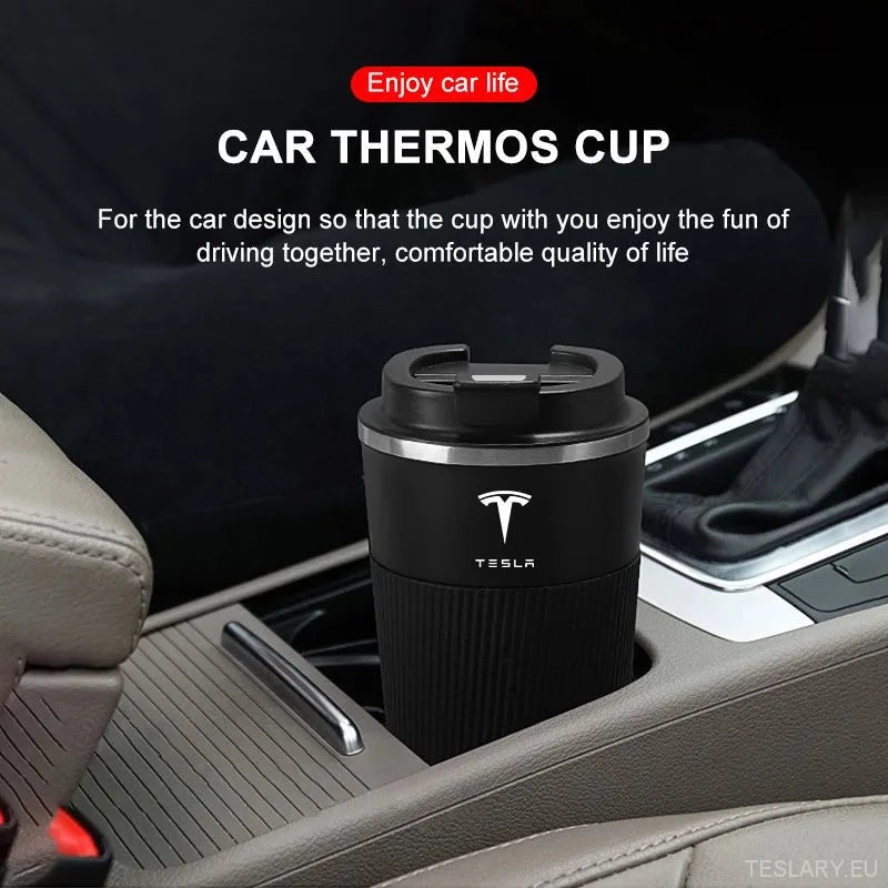 Tesla Series Stainless Steel Thermal Mug with Tesla Logo - TESLARY Tesla Shop Accessories Europe Nederlands Ireland Deutschland Espana Alicante France Italia