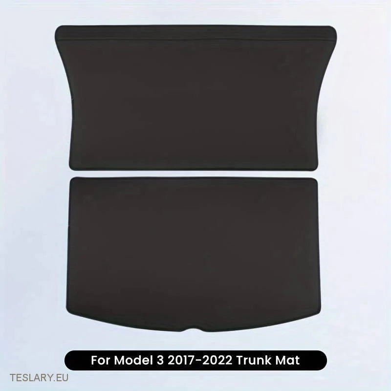 Tesla Model Y / 3 PU Leather Trunk Mats / Cargo Liners - Tesla Shop Europe - TESLARY.IE Ireland - France boutique- Deutschland Geschäft- España comercio - Nederland winkel- TESLARY.IE