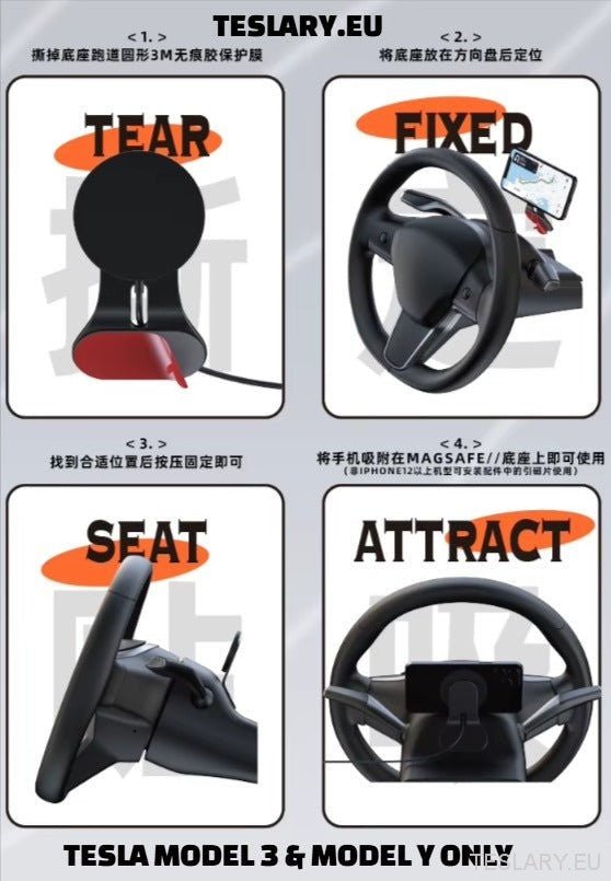 Tita Magnetic Phone Mount for Tesla Model 3 , Y and 3+ Highland - TESLARY Tesla Shop Accessories Europe Nederlands Ireland Deutschland Espana Alicante France Italia
