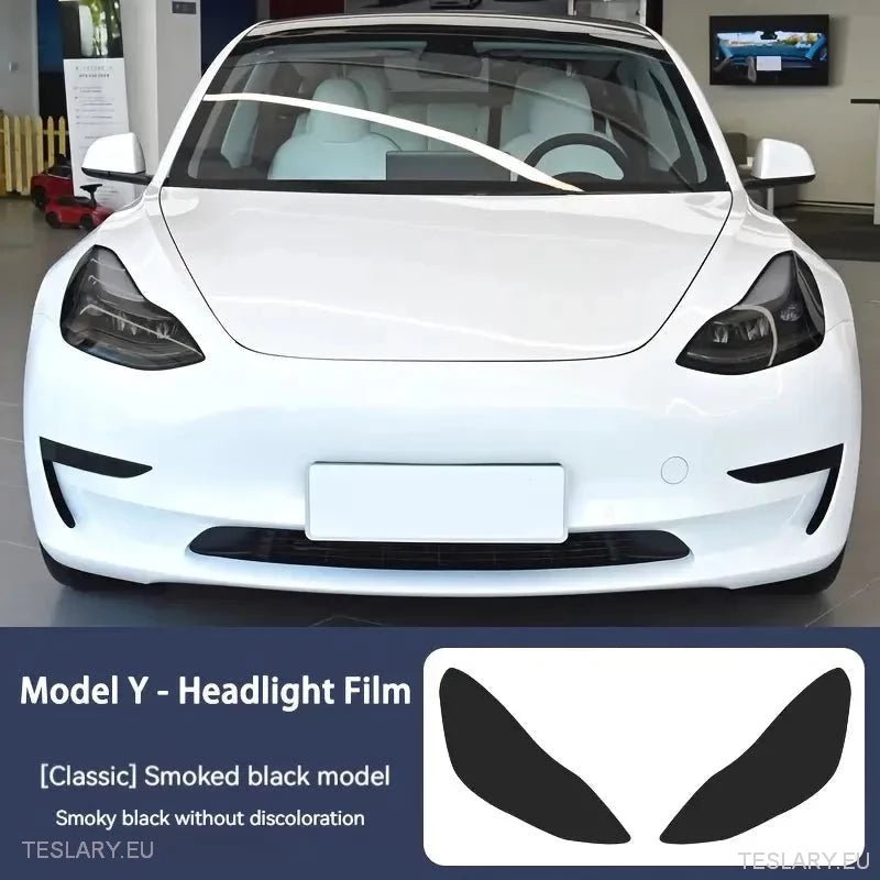 TPU Front Headlight Black Tint for Tesla Model 3 , Y & Highland - TESLARY Tesla Shop Accessories Europe Nederlands Ireland Deutschland Espana Alicante France Italia