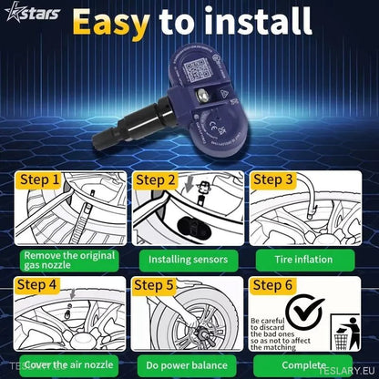 Tyre Pressure TPMS Sensors for Tesla 3 Y S X 2021 to 2024 - Tesla Shop Europe - TESLARY.IE Ireland - France boutique- Deutschland Geschäft- España comercio - Nederland winkel- TESLARY.IE