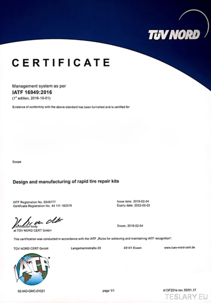 Tyre Puncture Repair Kit with Compressor and Storage Bag - TESLARY Tesla Shop Accessories Europe Nederlands Dublin Cork Ireland Deutschland Espana Alicante France Italia